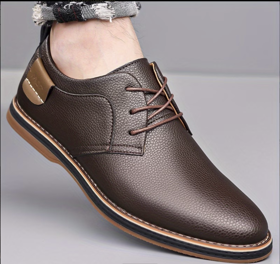 Men’s Business Casual Leather Lace-Up Shoes